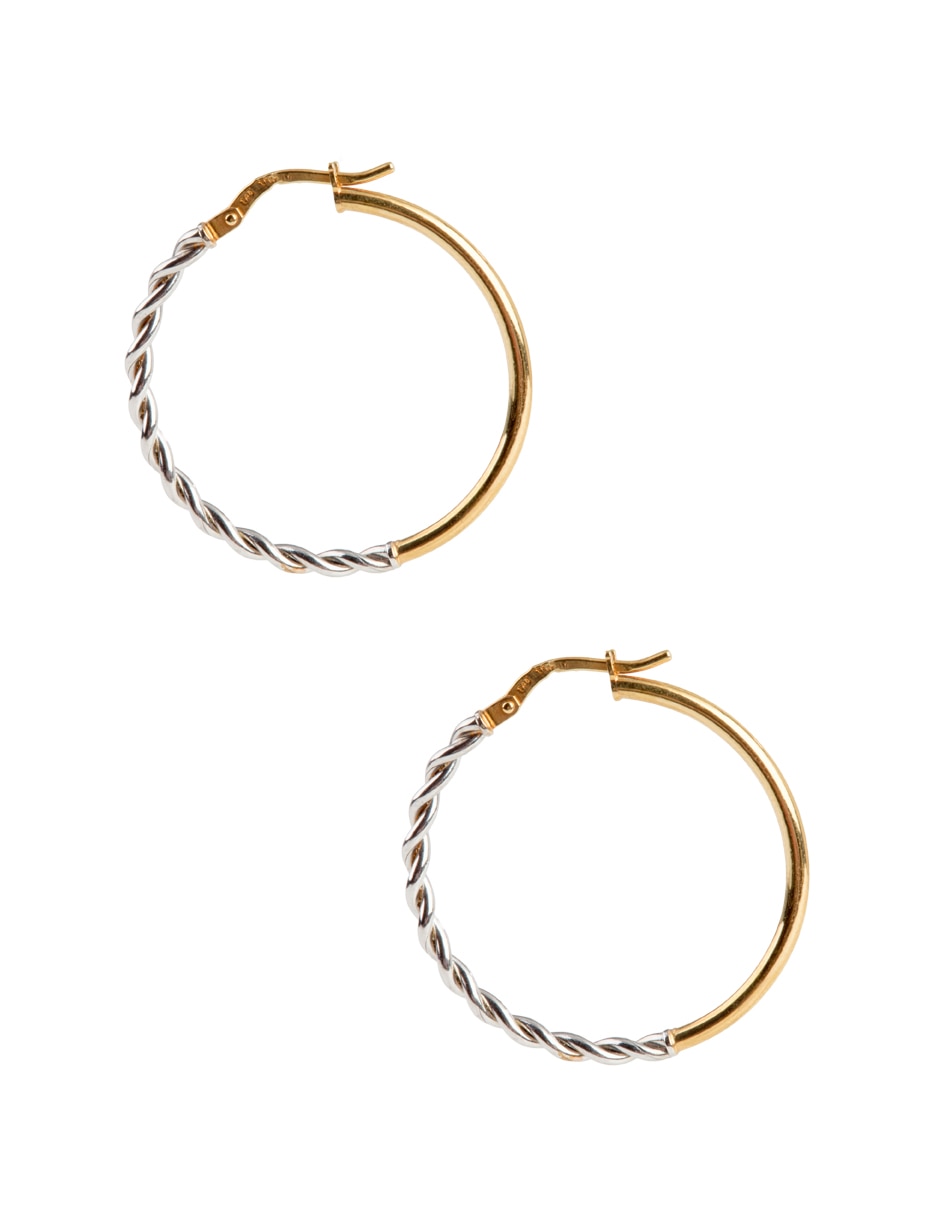 Aretes de aro de oro con acabado pulido 3