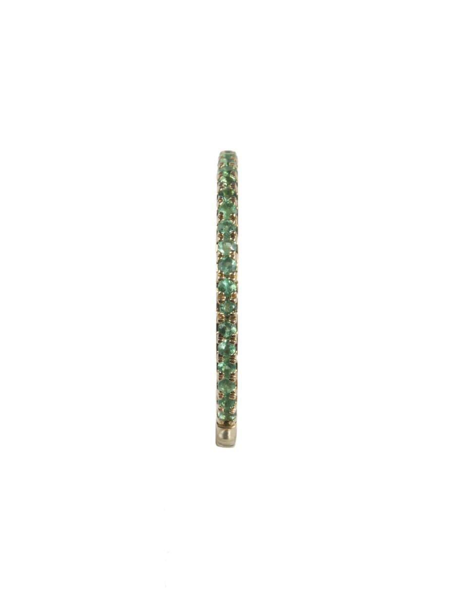 Anillo redondo 14 k de oro esmeralda brillante 5