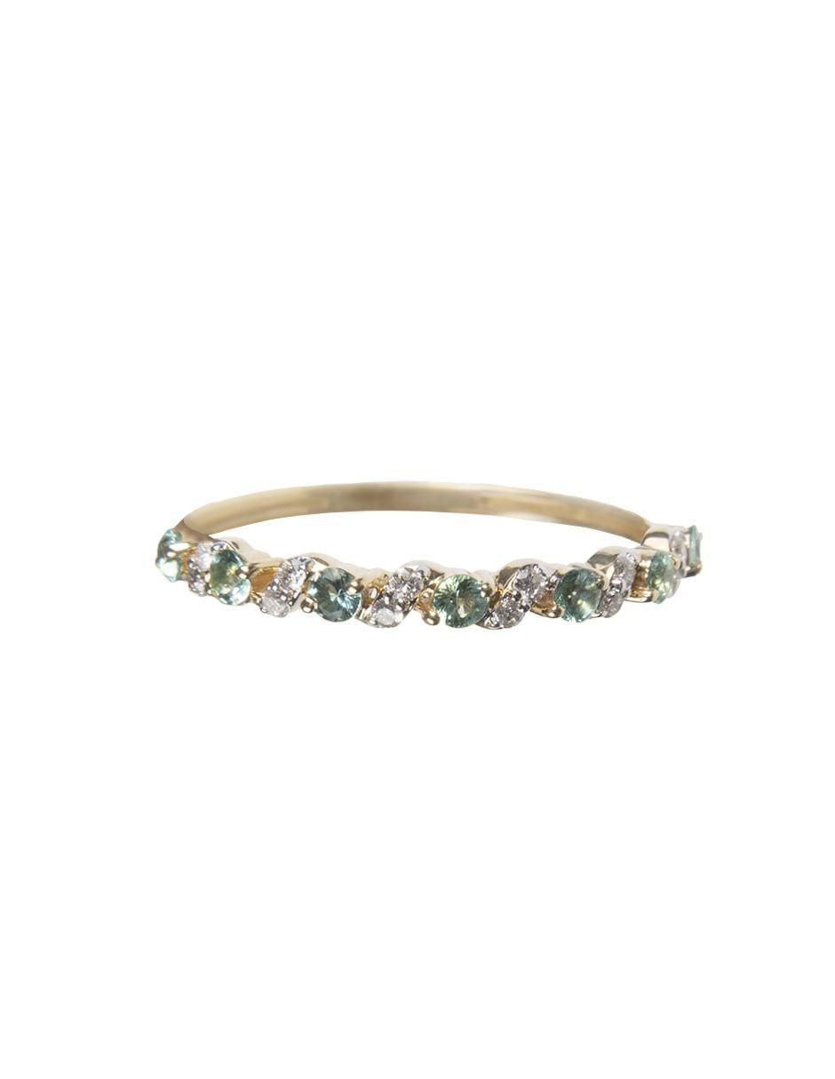 Anillo redondo 14 k de oro esmeralda y diamante brillante Anillo redondo 14 k de oro esmeralda y diamante brillante