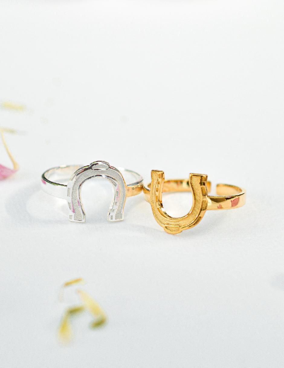 Anillo Elegancia Equina de plata P 925 con acabado baño de oro 6