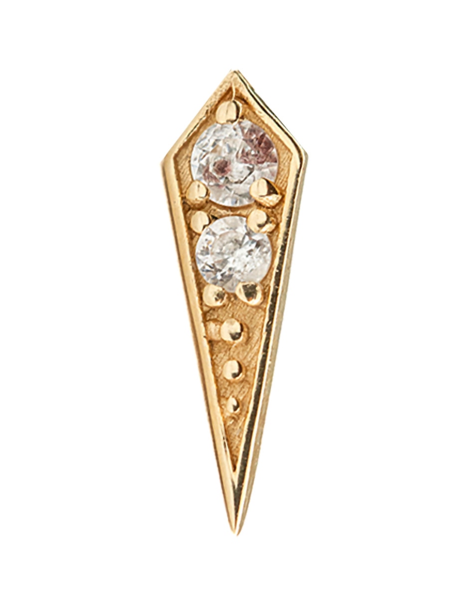 Piercing de rombo de oro 14 K con acabado brillante