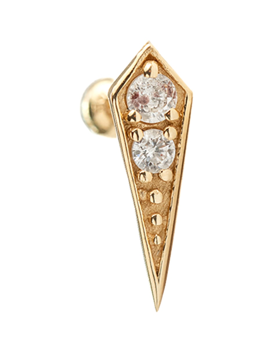 Piercing de rombo de oro 14 K con acabado brillante 2