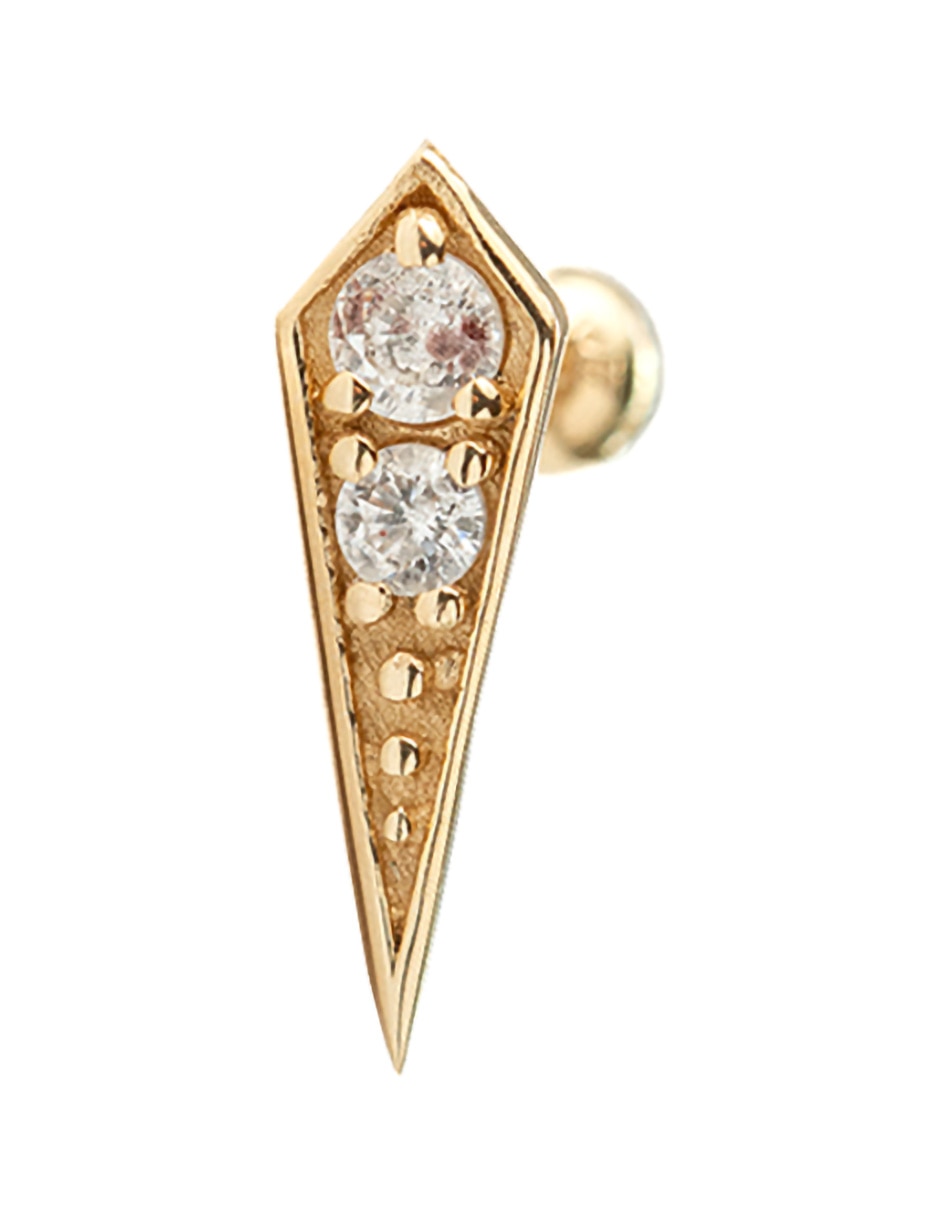 Piercing de rombo de oro 14 K con acabado brillante 3