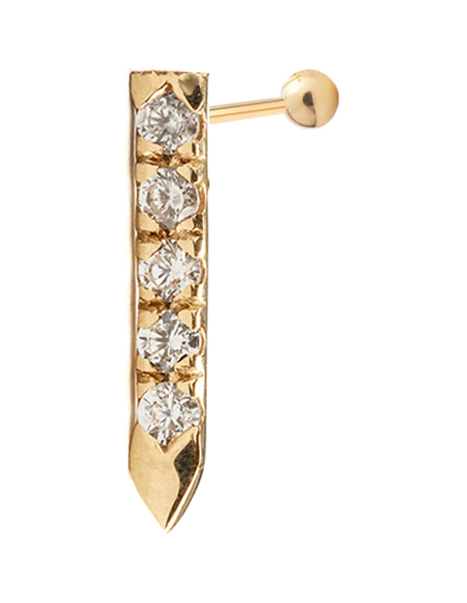 Piercing de oro amarillo 14 K con acabado pavé 2