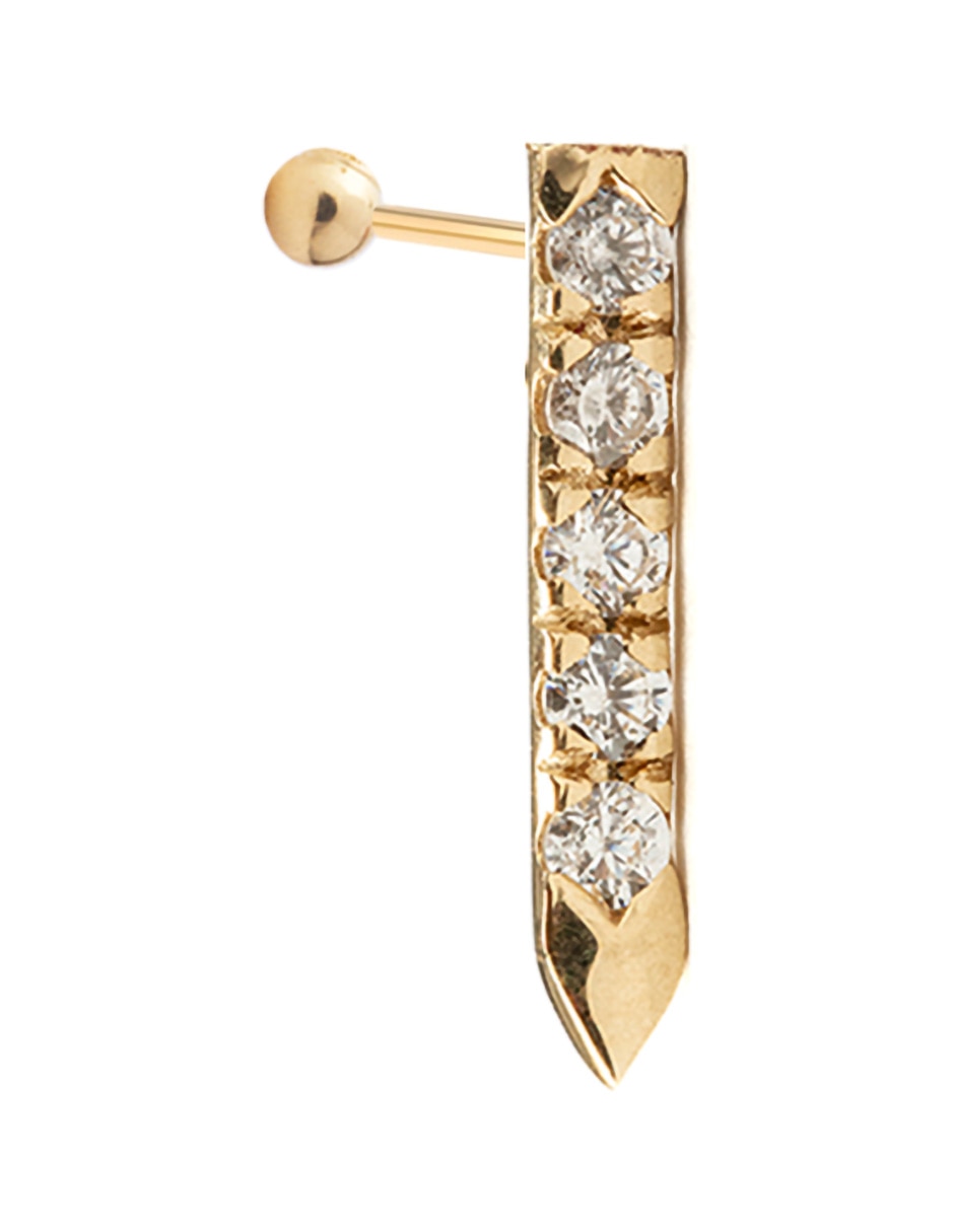 Piercing de oro amarillo 14 K con acabado pavé 3