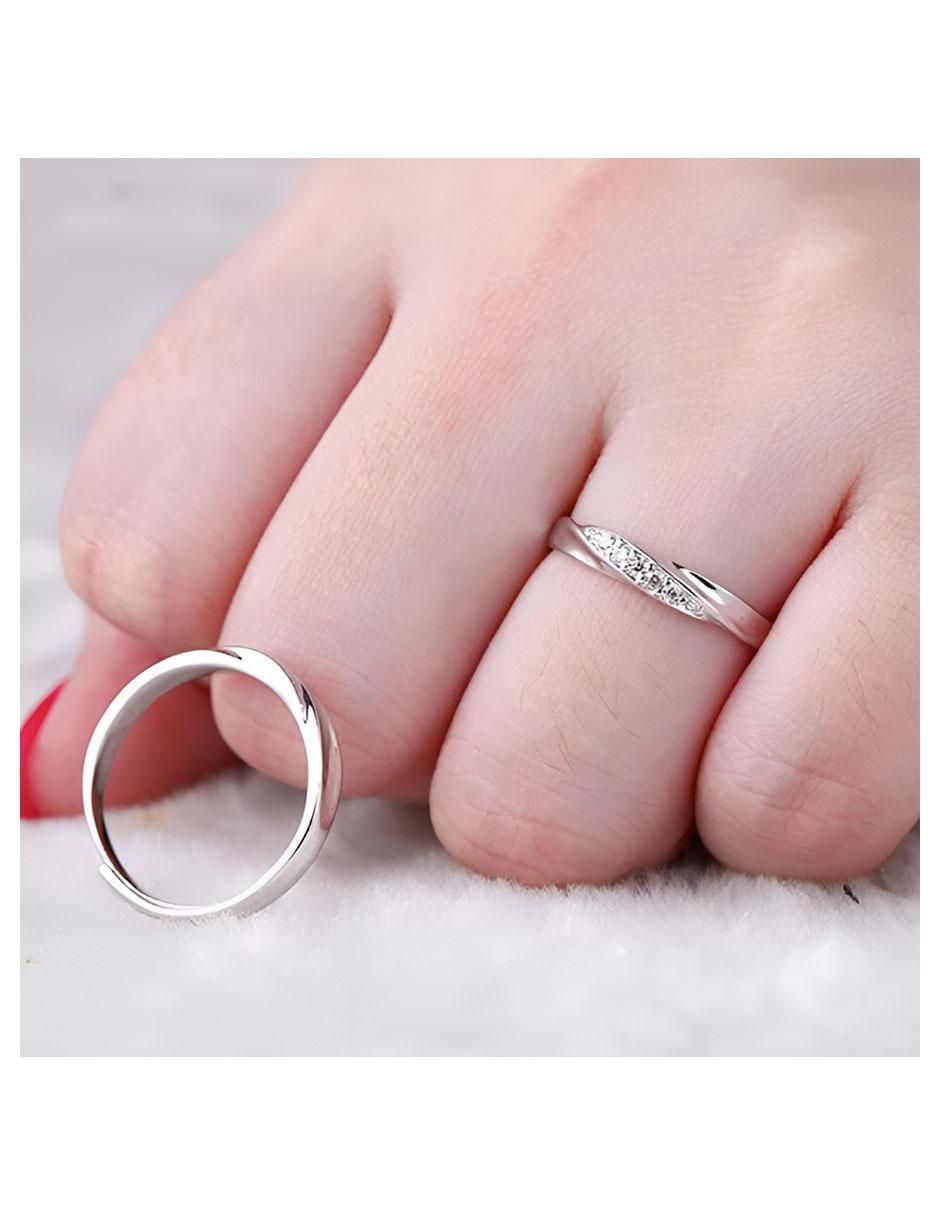 Anillo redondo P 925 de plata zirconia brillante 2