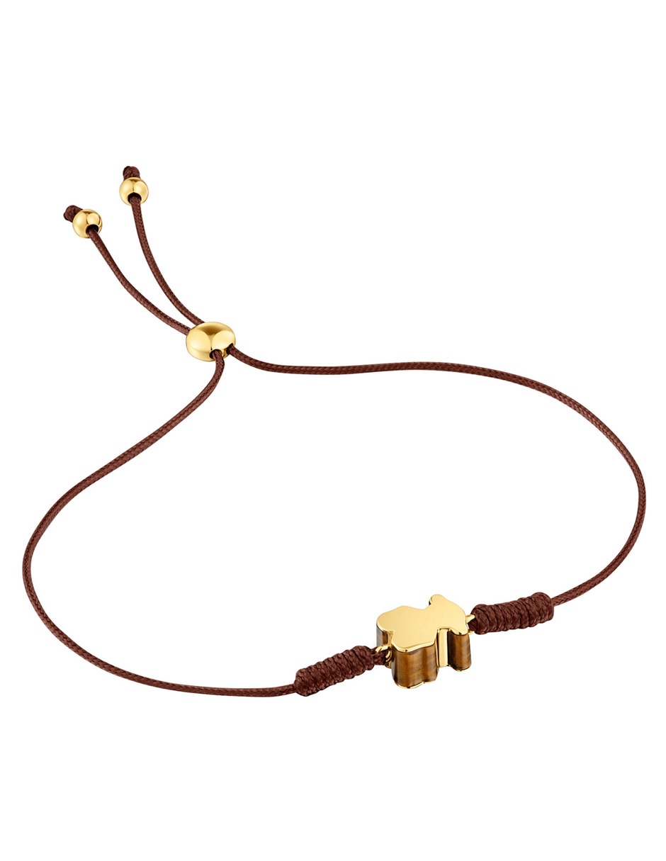 Pulsera de oro amarillo con ojo de tigre 18 k 1950 con acabado pulido 5