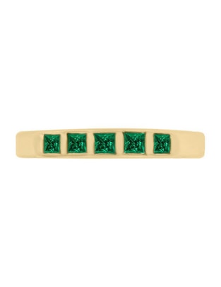 Churumbela de oro 14 k Fascinare Amina esmeralda