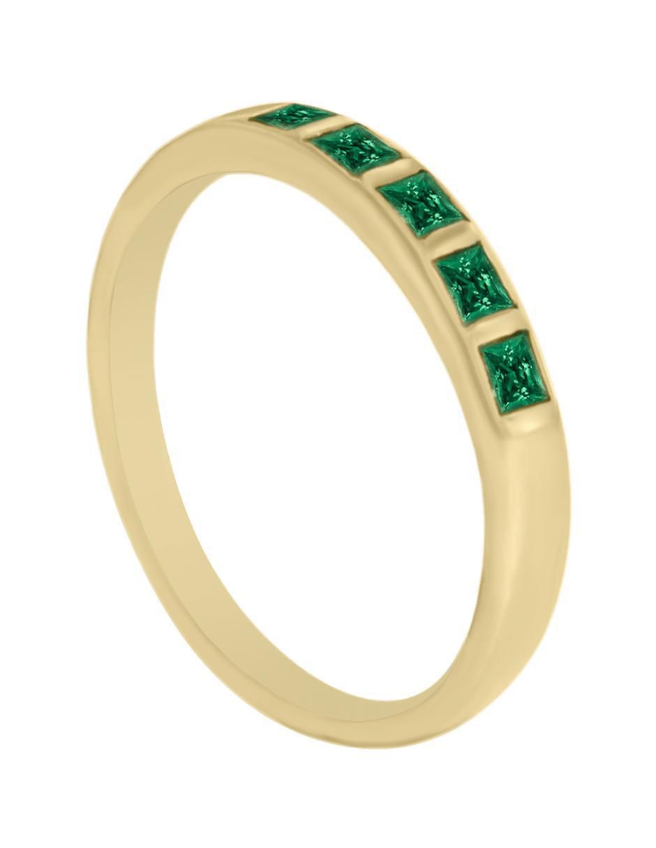 Churumbela de oro 14 k Fascinare Amina esmeralda 3