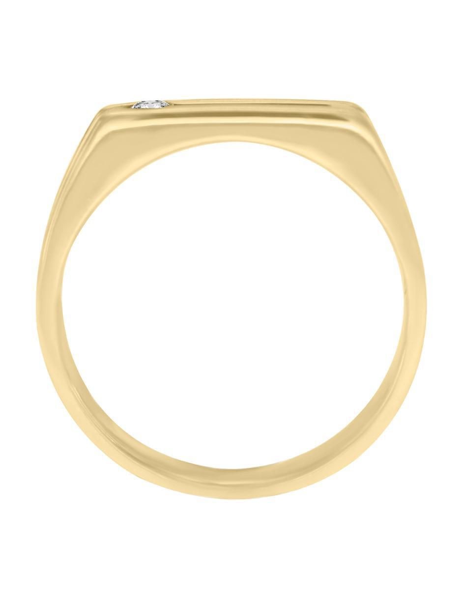 Anillo redondo Ithan 14 k de oro diamante brillante 3