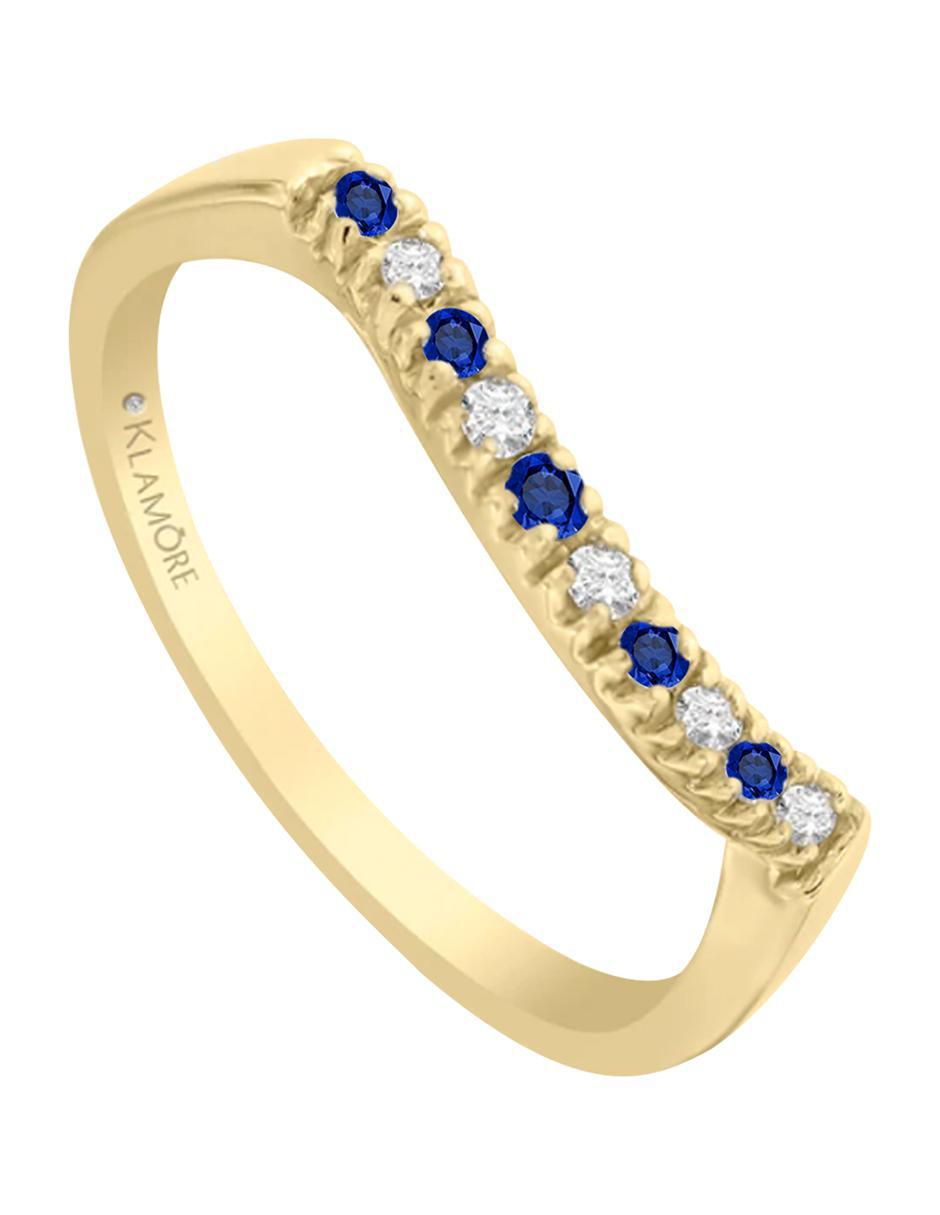 Churumbela de oro 14 k Fascinare Coral zafiro y diamante 4