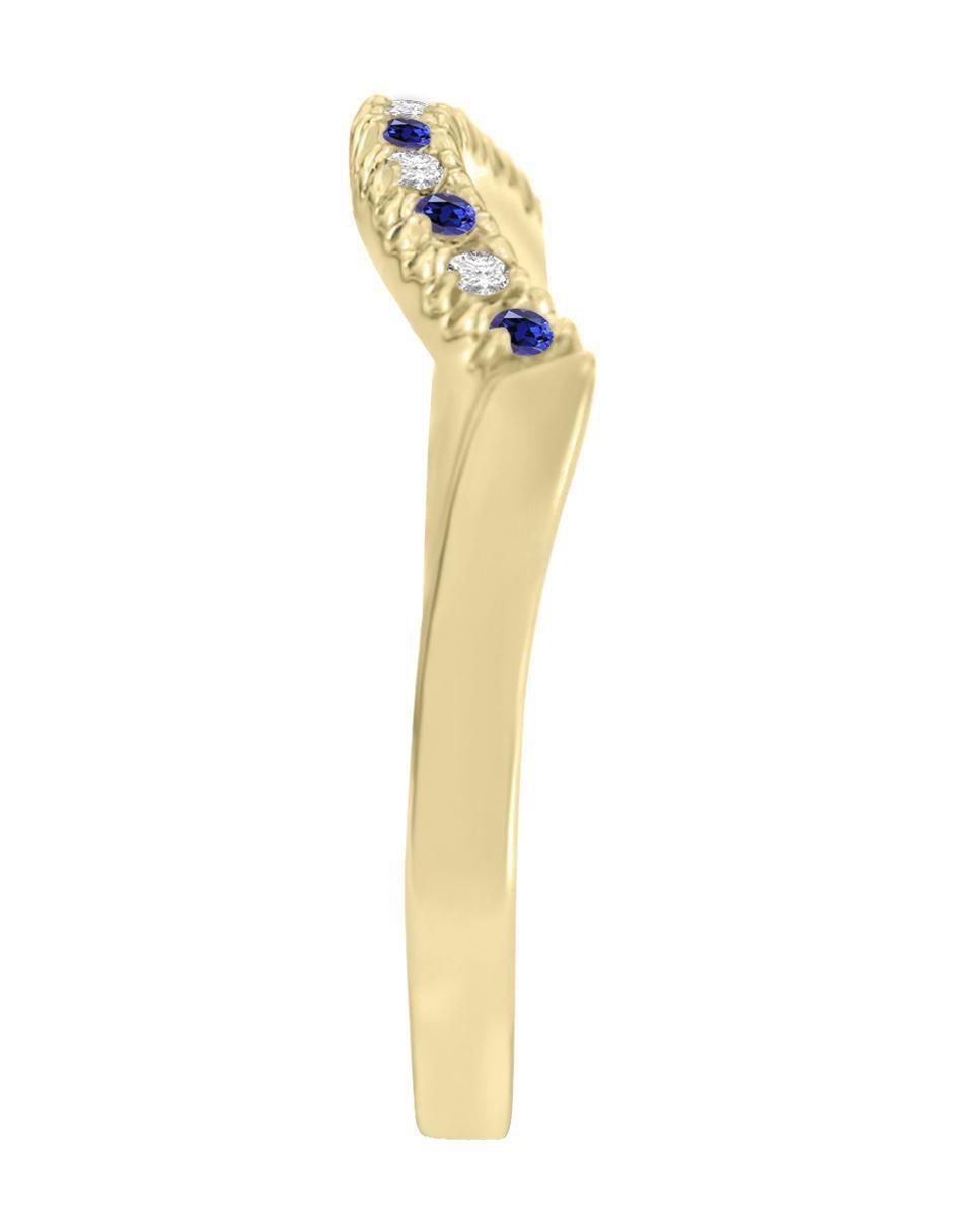 Churumbela de oro 14 k Fascinare Coral zafiro y diamante 2