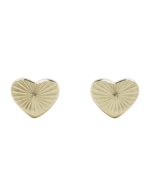 Broqueles de corazón Ttvarios de oro con acabado diamantado