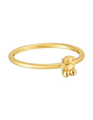 Anillo de oso Bold Bear de oro brillante