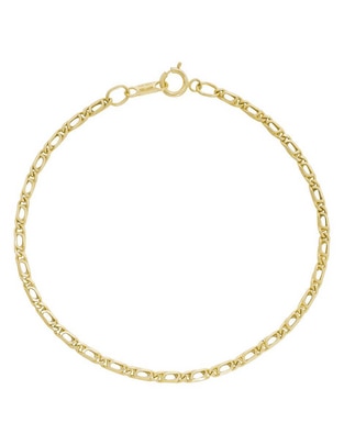 Pulsera D Cadena de oro 14 k con acabado brillante