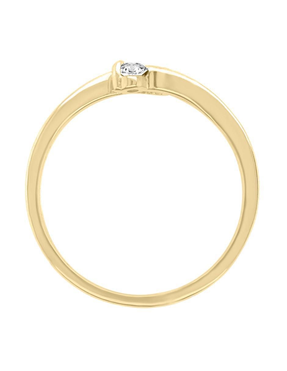 Anillo redondo Vivian de oro diamante brillante 3
