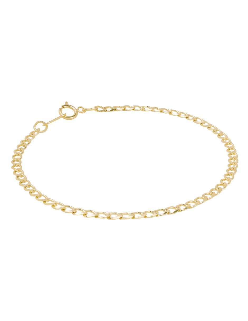 Pulsera D Cadena de oro 14 k con acabado brillante