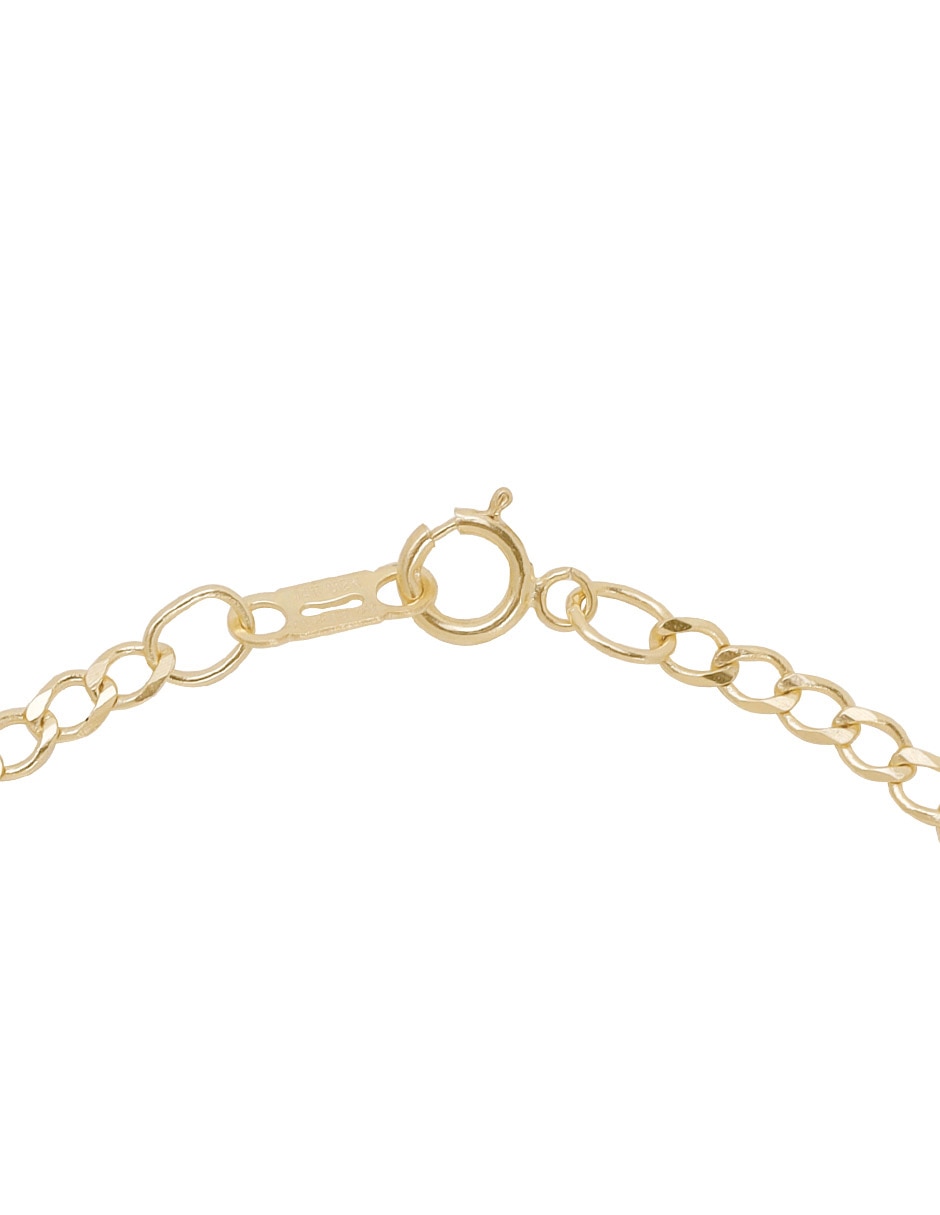 Pulsera D Cadena de oro 14 k con acabado brillante