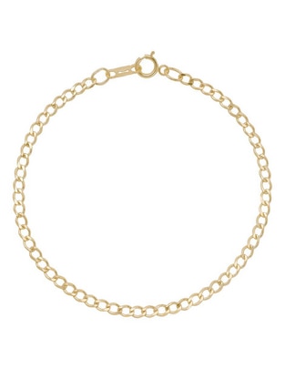 Pulsera D Cadena de oro 14 k con acabado brillante