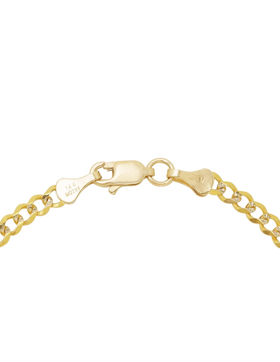 Pulsera de oro 14 k con acabado pavé 3
