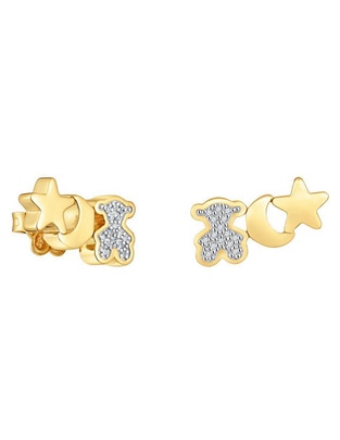 Broqueles de oso Tous 1950 de plata P 925 con acabado baño de oro diamante