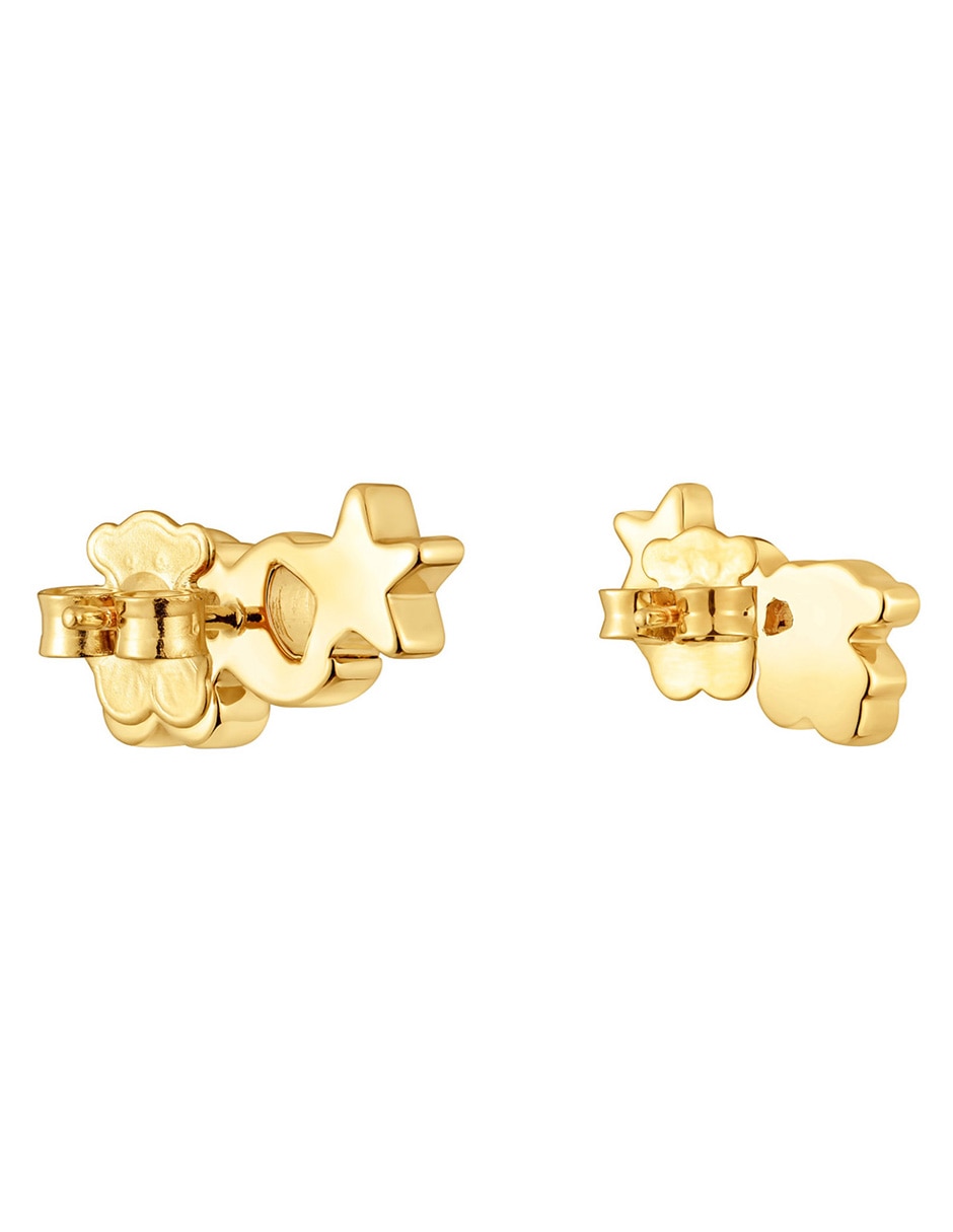 Broqueles de oso Tous 1950 de plata P 925 con acabado baño de oro diamante