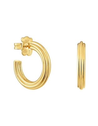 Aretes de aro Tous 1950 de plata P 925 con acabado baño de oro