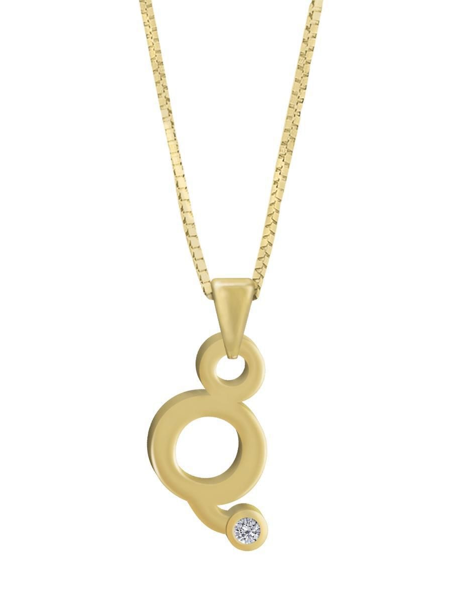 Colgante y dije de letras Gardenia de oro amarillo 14 K Colgante y dije de letras Gardenia de oro amarillo 14 K