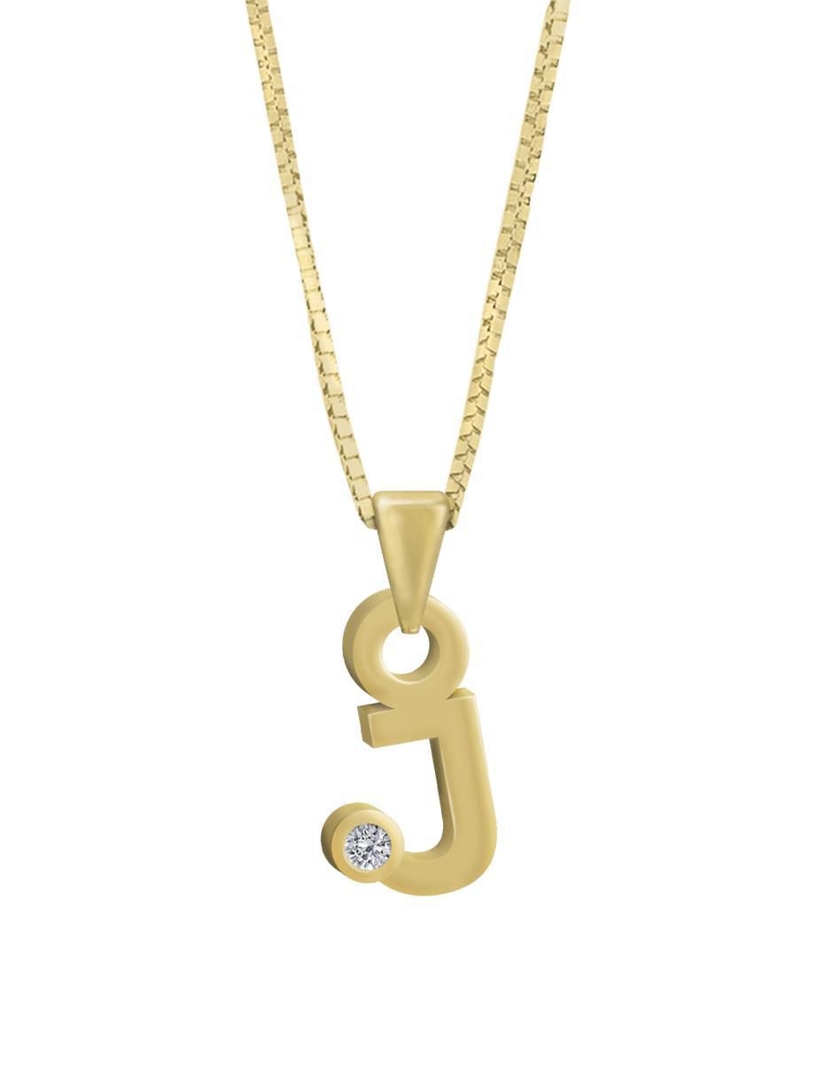Colgante y dije de letras Gardenia de oro amarillo 14 K Colgante y dije de letras Gardenia de oro amarillo 14 K