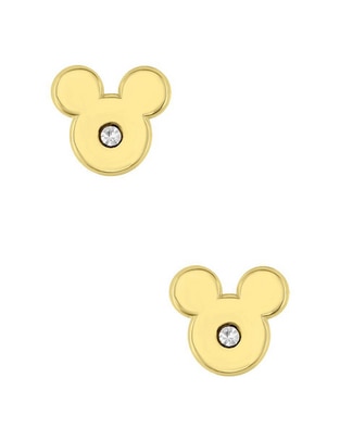 Broqueles Diseny de oro amarillo 14 K con acabado brillante zirconia 1