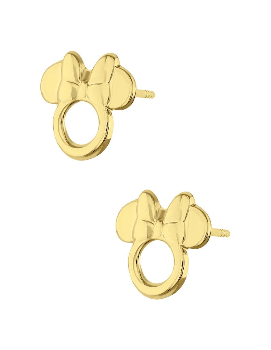 Broqueles Disney de oro amarillo 14 K con acabado brillante 2