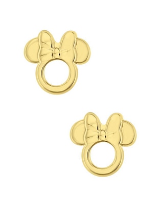 Broqueles Disney de oro amarillo 14 K con acabado brillante 1