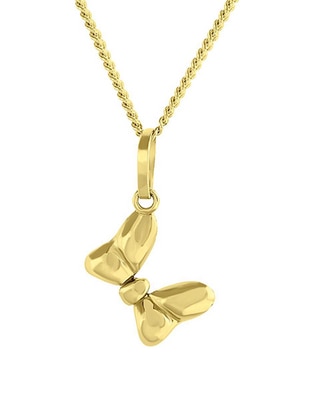 Collar Minnie Mouse de moño Disney de oro amarillo 14 K 1