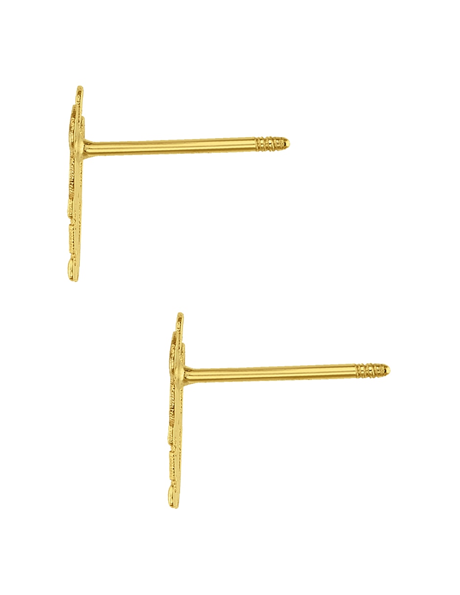 Broqueles Disney de oro amarillo 14 K con acabado brillante 4