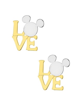 Broqueles Disney de oro amarillo 14 K con acabado brillante 1