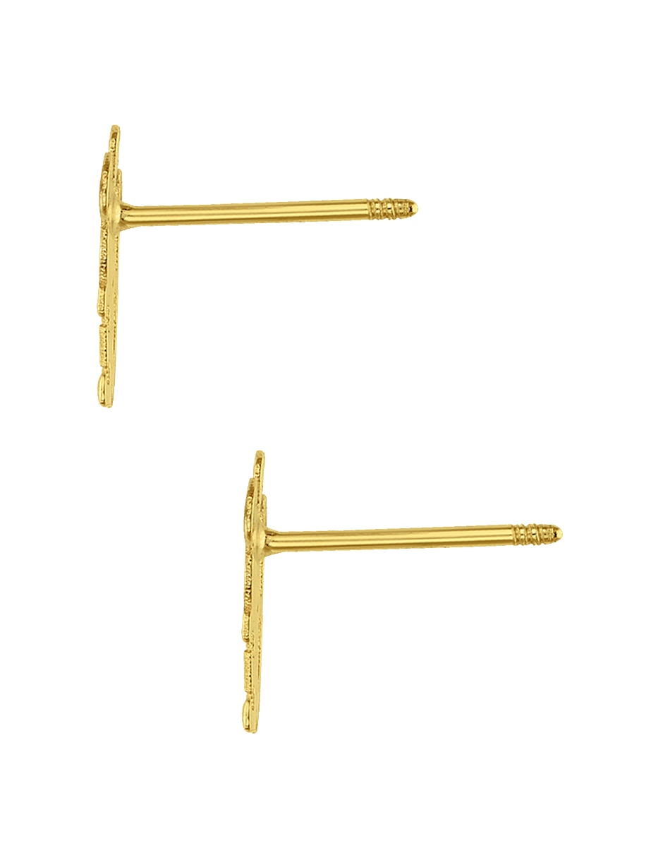 Broqueles de letra Disney de oro amarillo 14 K con acabado pulido Broqueles de letra Disney de oro amarillo 14 K con acabado pulido