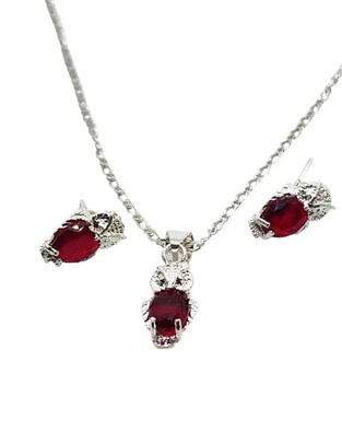 Aretes y collar de búho Ave Nocturna de plata P 925 zirconia 1