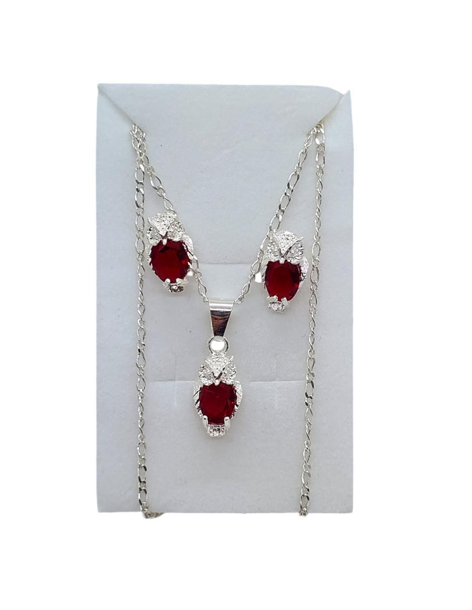 Aretes y collar de búho Ave Nocturna de plata P 925 zirconia 4