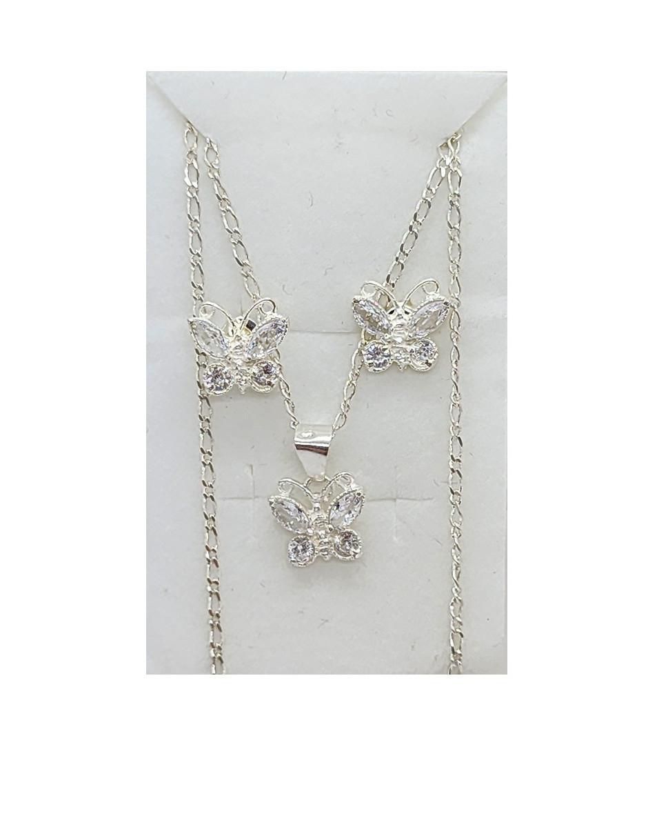 Aretes y collar de mariposa Limerence by Claudia Herrera Insecto de plata p 925 zirconia 3