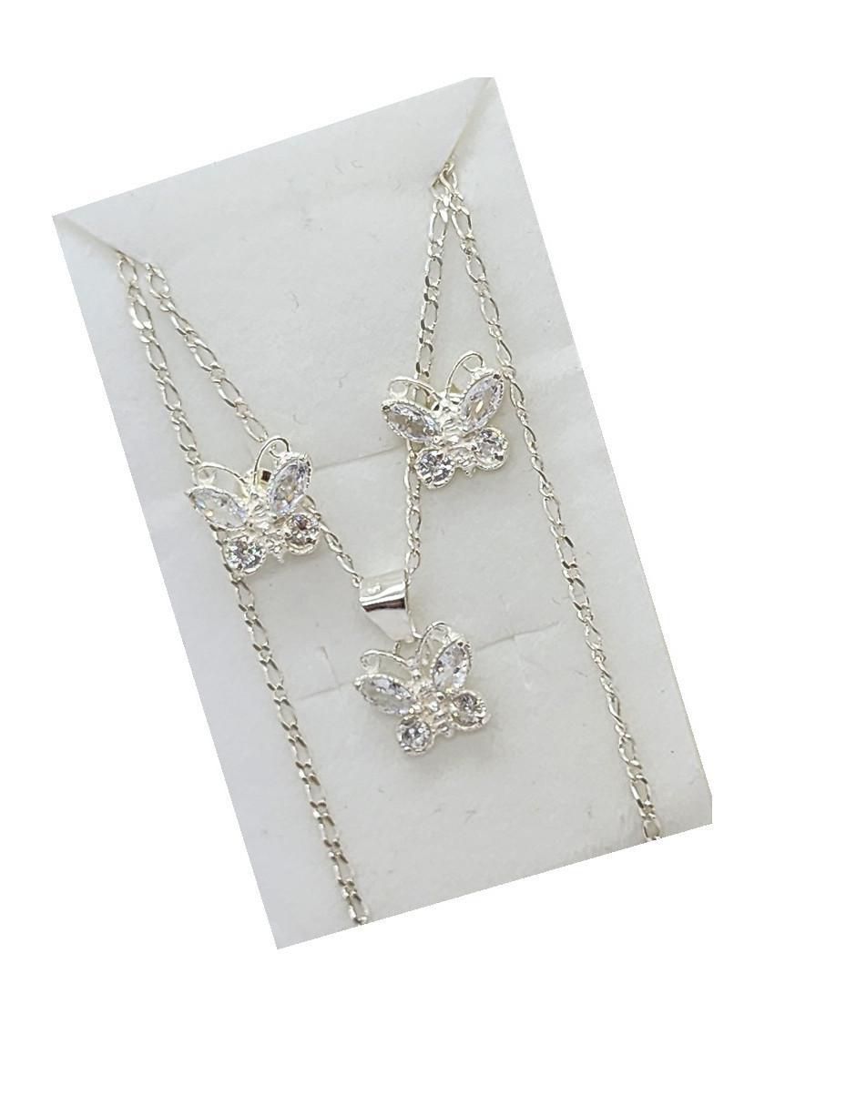 Aretes y collar de mariposa Limerence by Claudia Herrera Insecto de plata p 925 zirconia 4