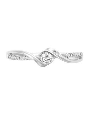 Solitario de oro blanco 14 k Yeli diamante