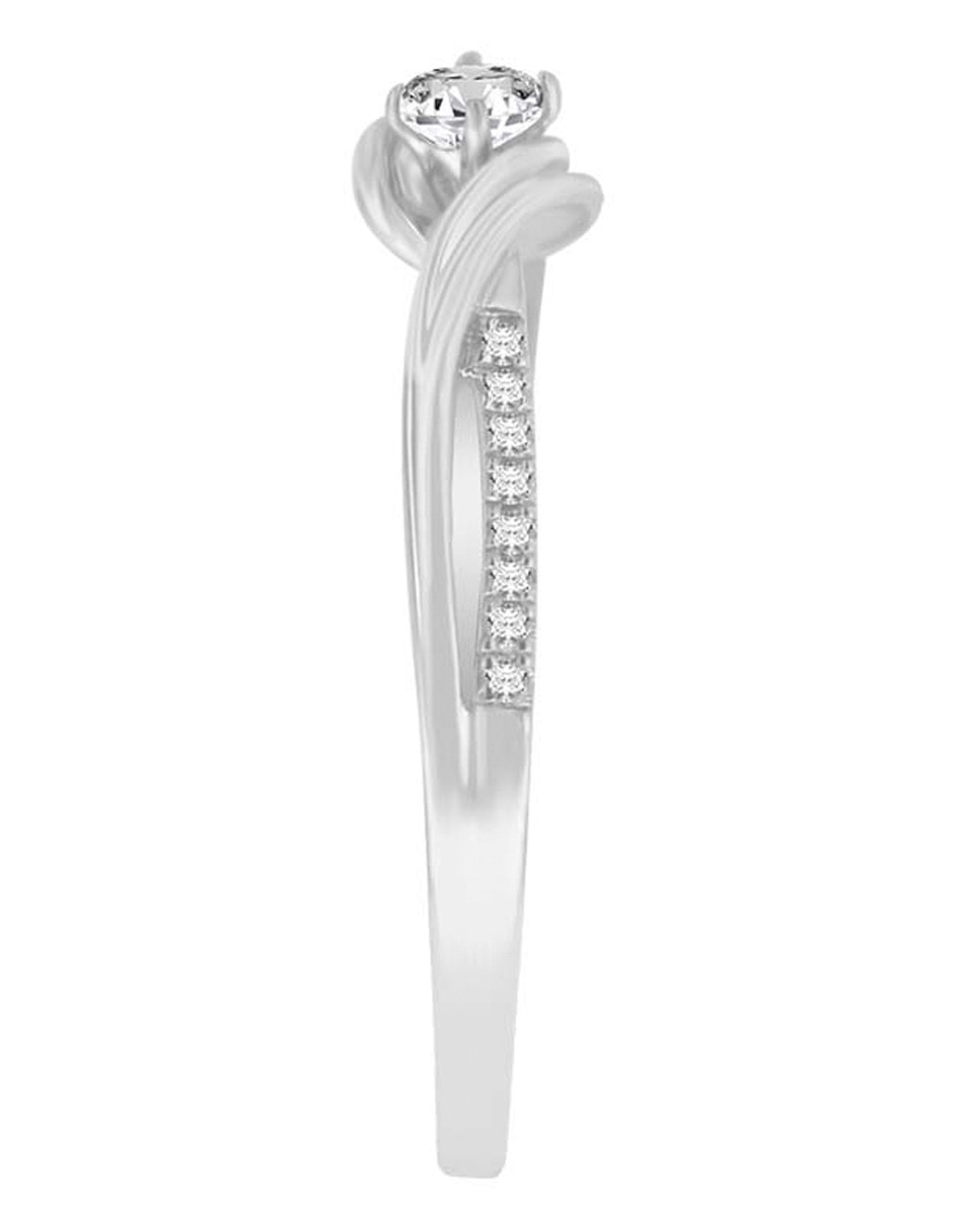 Solitario de oro blanco 14 k Yeli diamante 2