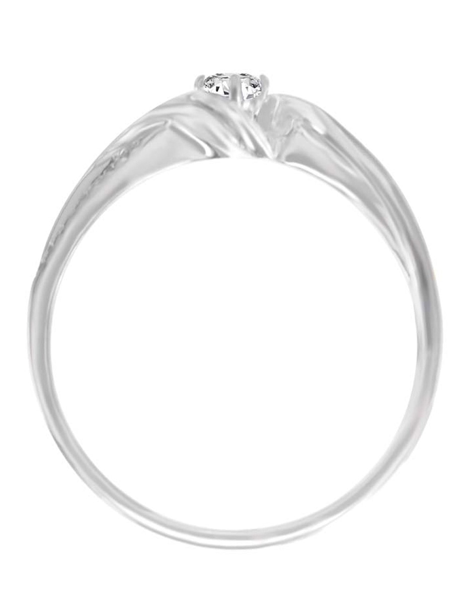 Solitario de oro blanco 14 k Yeli diamante 3