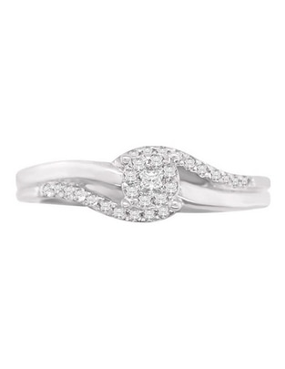 Solitario de oro blanco 14 k Mabel diamante