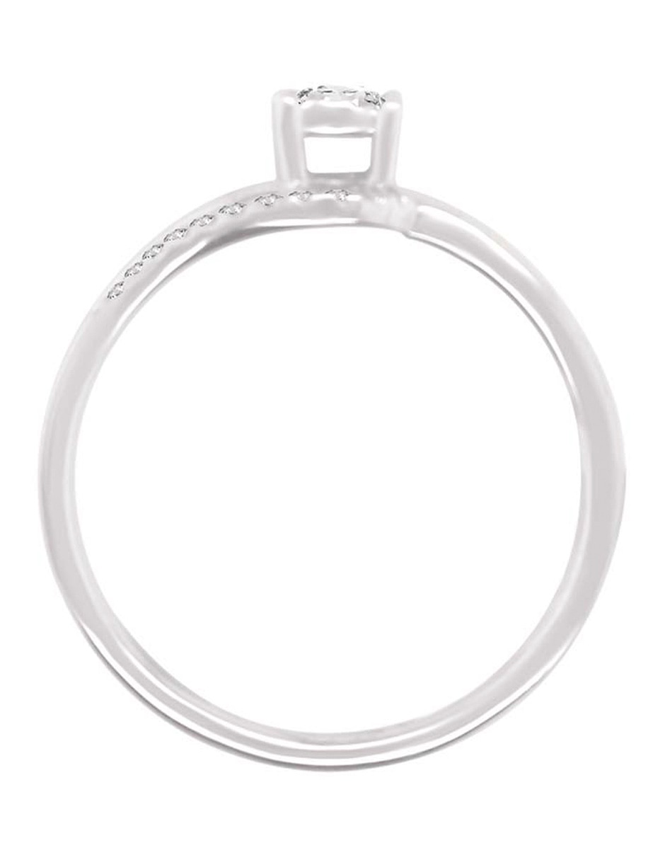 Solitario de oro blanco 14 k Klamore Mabel diamante