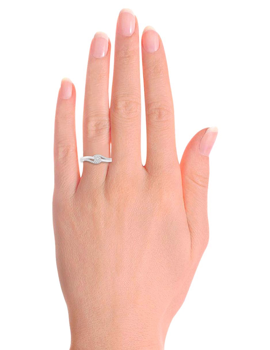Solitario de oro blanco 14 k Klamore Mabel diamante