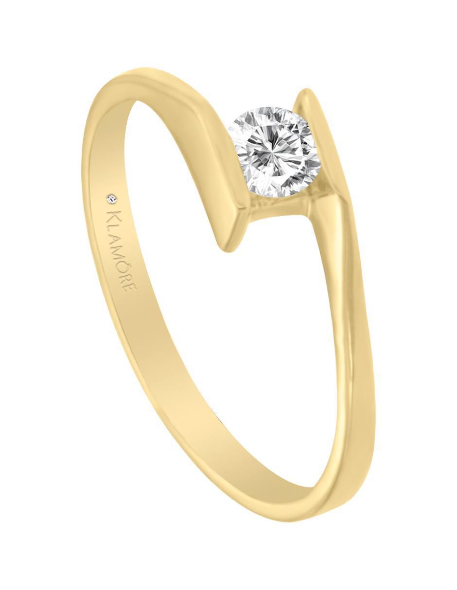 Solitario 14 k Arlene diamante 4