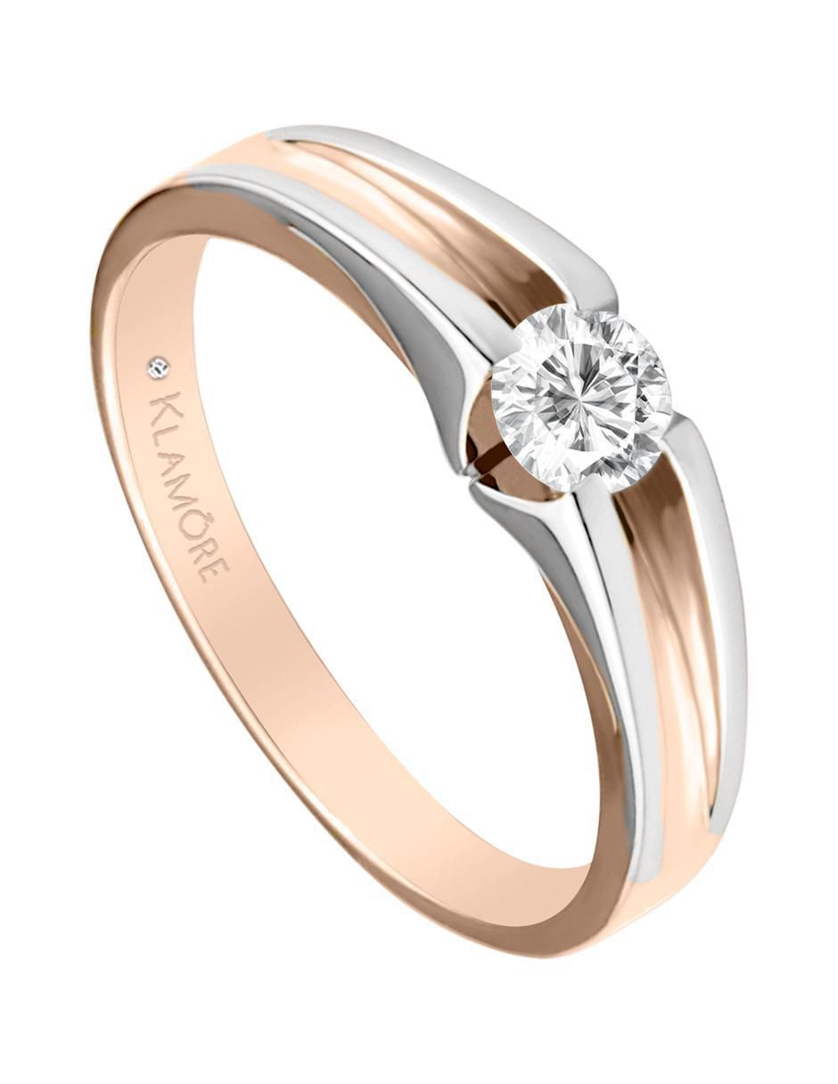 Solitario 14 k Fusione diamante 2