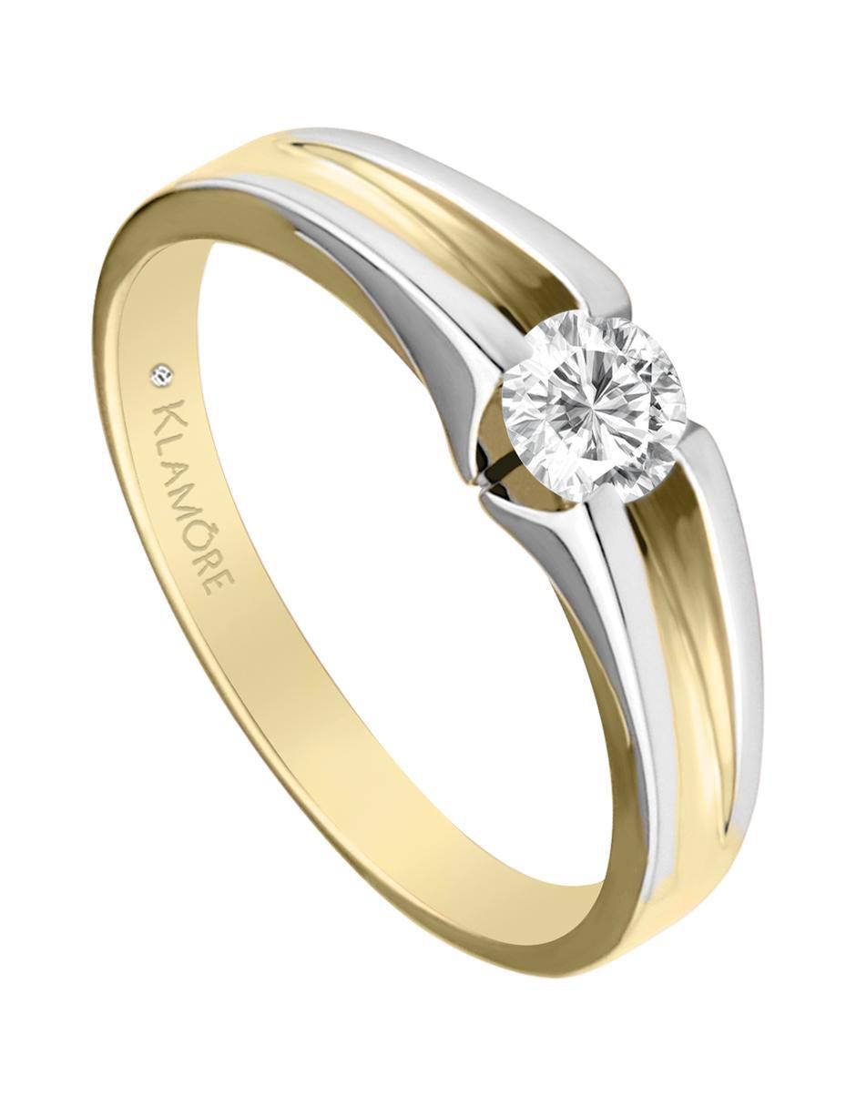Solitario 14 k Fusione diamante 2