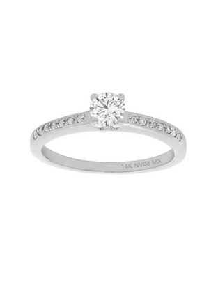 Solitario de oro 14 k Valessa diamante